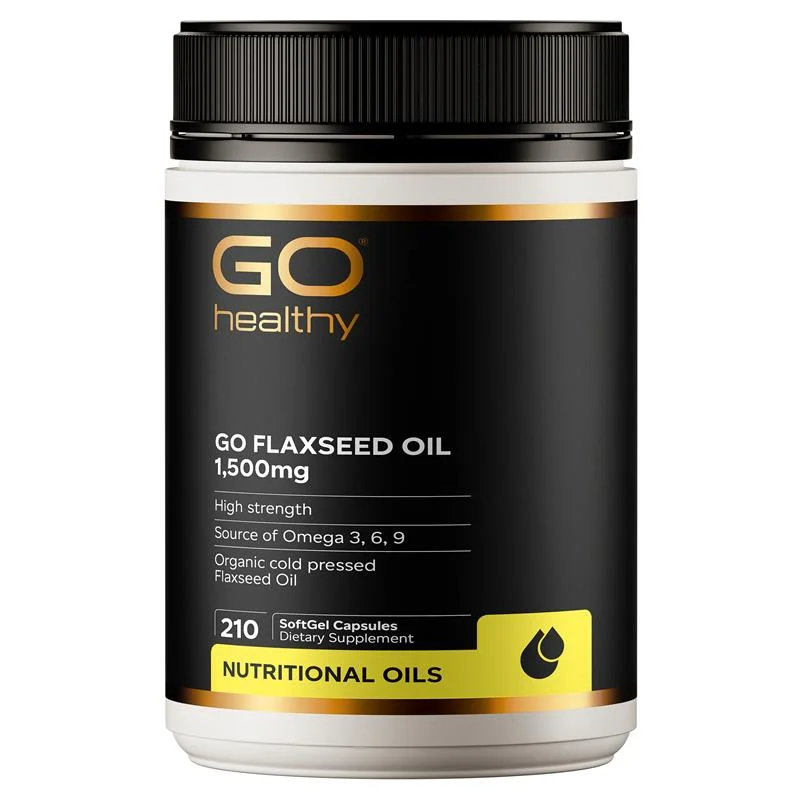 Go healthy Flaxseed Oil Organic 1500mg 210s GO4653 高之源 亚麻籽油胶囊【保质期2029/04】